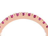Rose gold Round Cut Pink Sapphire Pavé Set Thin Band_4
