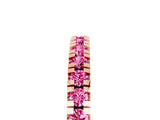 Rose gold Round Cut Pink Sapphire Pavé Set Thin Band_5