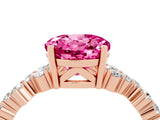 Rose gold Round Cut Pink Sapphire Scattered Round Accent Ring with Prong Setting_16