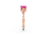 Rose gold Round Cut Pink Sapphire Solitaire Celtic Knot Ring with Four-Prong Setting_38
