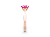 Rose gold Round Cut Pink Sapphire Solitaire Engagement Ring with Cathedral Setting and Four-Prong Mount_26