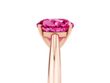 Rose gold Round Cut Pink Sapphire Solitaire Engagement Ring with Cathedral Setting and Four-Prong Mount_29
