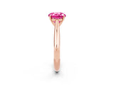 Rose gold Round Cut Pink Sapphire Solitaire Engagement Ring with Cathedral Setting and Four-Prong Mount_74