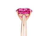 Rose gold Round Cut Pink Sapphire Solitaire Engagement Ring with Cathedral Setting and Four-Prong Mount_77