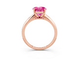 Rose gold Round Cut Pink Sapphire Solitaire Engagement Ring with Classic Band and Four-Prong Setting_27