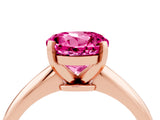 Rose gold Round Cut Pink Sapphire Solitaire Engagement Ring with Classic Band and Four-Prong Setting_28