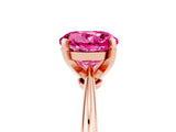 Rose gold Round Cut Pink Sapphire Solitaire Engagement Ring with Classic Band and Four-Prong Setting_29