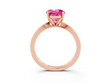 Rose gold Round Cut Pink Sapphire Solitaire Engagement Ring with Classic Band and Four-Prong Setting_53