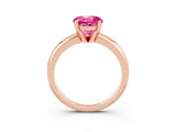 Rose gold Round Cut Pink Sapphire Solitaire Engagement Ring with Round Band and Four-Prong Setting_27