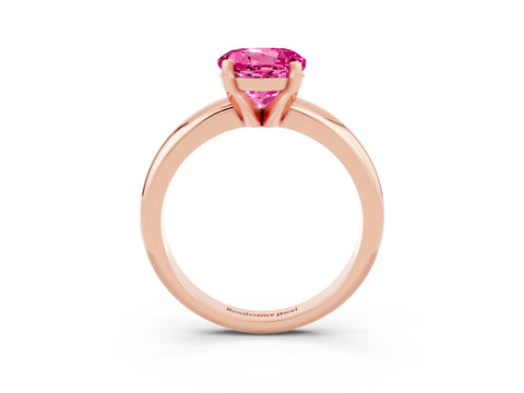 Rose gold Round Cut Pink Sapphire Solitaire Engagement Ring with Round Band and Four-Prong Setting_27