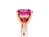 Rose gold Round Cut Pink Sapphire Solitaire Engagement Ring with Round Band and Four-Prong Setting_29
