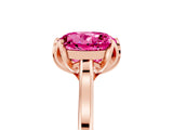 Rose gold Round Cut Pink Sapphire Solitaire Ring with Flower Prong Setting and Classic Band_41