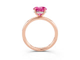 Rose gold Round Cut Pink Sapphire Solitaire Ring with Thin Band and Four-Prong Setting_39
