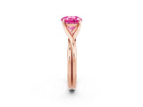 Rose gold Round Cut Pink Sapphire Solitaire Twist Band Prong Setting Ring_121