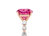 Rose gold Round Cut Pink Sapphire Solitaire with Side Stones on a Pavé Band and Four-Prong Setting_29