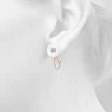 Rose gold Round Cut Prong Set Diamond Infinity Drop Earrings 4