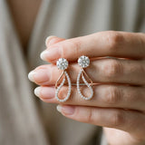 Rose gold Round Cut Prong Set Diamond Infinity Drop Earrings_12
