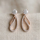 Rose gold Round Cut Prong Set Diamond Infinity Drop Earrings_13