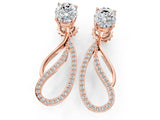 Rose gold Round Cut Prong Set Diamond Infinity Drop Earrings_22