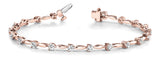 Rose gold Round Cut Prong Set Diamond Tennis Bracelet