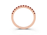 Rose gold Round Cut Ruby Pavé Set Thin Band_3