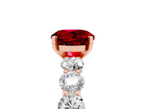 Rose gold Round Cut Ruby Prong Setting with Side Stones on a Pave Band_5