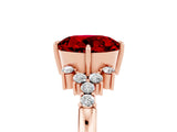 Rose gold Round Cut Ruby Ring with Side Stones and Four-Prong Setting_41