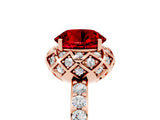 Rose gold Round Cut Ruby Scalloped Halo Engagement Ring with Round Shared Prong Band_29