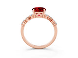 Rose gold Round Cut Ruby Scattered Round Accent Ring with Prong Setting_15