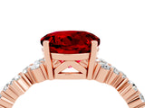 Rose gold Round Cut Ruby Scattered Round Accent Ring with Prong Setting_16