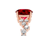 Rose gold Round Cut Ruby Scattered Round Accent Ring with Prong Setting_17