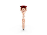 Rose gold Round Cut Ruby Solitaire Celtic Knot Ring with Four-Prong Setting_14