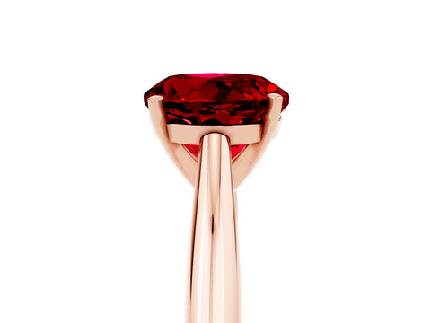Rose gold Round Cut Ruby Solitaire Engagement Ring with Cathedral Setting and Four-Prong Mount_17