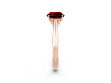 Rose gold Round Cut Ruby Solitaire Engagement Ring with Cathedral Setting and Four-Prong Mount_26