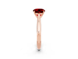 Rose gold Round Cut Ruby Solitaire Engagement Ring with Cathedral Setting and Four-Prong Mount_32