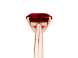 Rose gold Round Cut Ruby Solitaire Engagement Ring with Cathedral Setting and Four-Prong Mount_35