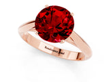 Rose gold Round Cut Ruby Solitaire Engagement Ring with Cathedral Setting and Four-Prong Mount_67