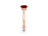 Rose gold Round Cut Ruby Solitaire Engagement Ring with Cathedral Setting and Four-Prong Mount_68