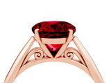 Rose gold Round Cut Ruby Solitaire Engagement Ring with Cathedral Setting and Four-Prong Mount_70