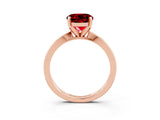 Rose gold Round Cut Ruby Solitaire Engagement Ring with Classic Band and Four-Prong Setting_27