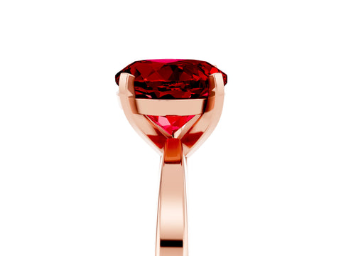 Rose gold Round Cut Ruby Solitaire Engagement Ring with Classic Band and Four-Prong Setting_29