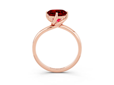 Rose gold Round Cut Ruby Solitaire Engagement Ring with Four-Prong Setting and Classic Band_15