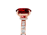 Rose gold Round Cut Ruby Solitaire Engagement Ring with Pavé Band and Four-Prong Setting_5