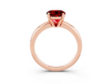 Rose gold Round Cut Ruby Solitaire Engagement Ring with Round Band and Four-Prong Setting_3