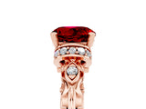 Rose gold Round Cut Ruby Solitaire Ring with Filigree Band and Four-Prong Setting_29