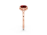 Rose gold Round Cut Ruby Solitaire Ring with Flower Prong Setting and Classic Band_14