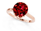 Rose gold Round Cut Ruby Solitaire Ring with Flower Prong Setting and Classic Band_38
