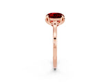 Rose gold Round Cut Ruby Solitaire Ring with Flower Prong Setting and Classic Band_39