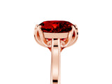 Rose gold Round Cut Ruby Solitaire Ring with Flower Prong Setting and Classic Band_42