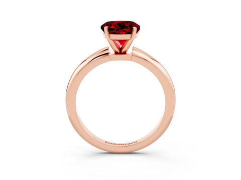 Rose gold Round Cut Ruby Solitaire Ring with Six-Prong Setting and Classic Band_3